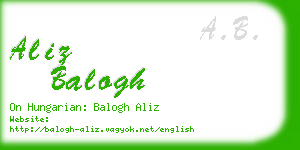 aliz balogh business card